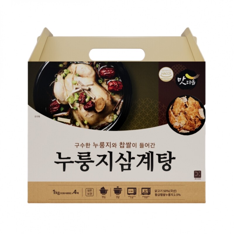 강원더몰,맛다옴 누룽지삼계탕 선물세트 (1kg 4개입)